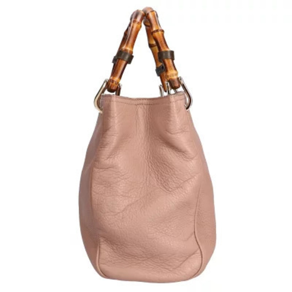Gucci Bamboo Leather Shoulder Pink Bag - Picture 4 of 8